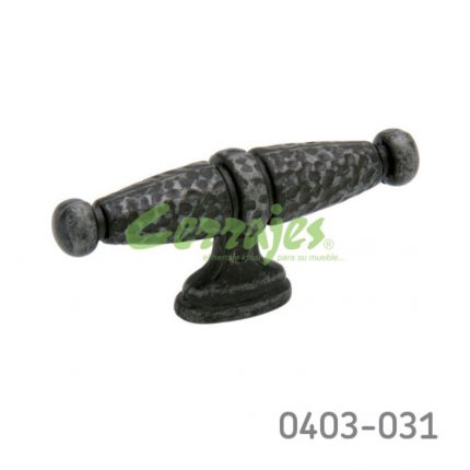 Botón Zamak L=79 mm 3022 Z32 Pewter negro Tornillo #8-32X1"