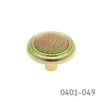 Botón Zamak / Madera Ø=32 mm 5033 Z53 Acabado metálico con madera Tornillo #8-32X1"