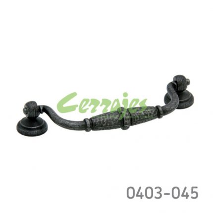 Jaladera Zamak cc 128 mm L=154 mm 3021 Z32 Pewter negro Tornillo #8 - 32X1"