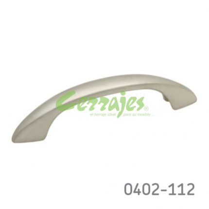 Jaladera Zamak cc 96 mm L=125 mm 4107 Z23 Niquel mate Tornillo M4x25mm