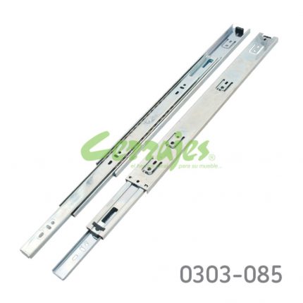 Corredera de baleros Cerrajes  H=45mm L=450mm Zincada Extensión total Espesor 1,0mm