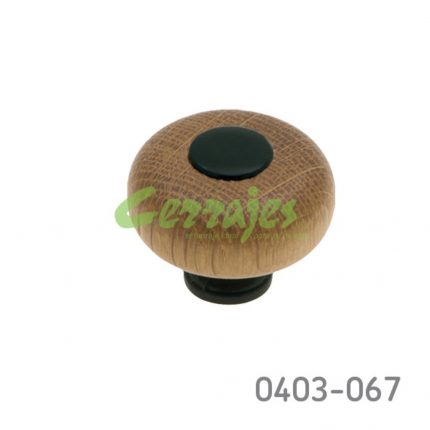 Botón Zamak / Madera Ø=35 mm 3003 M55 Color con madera Tornillo #8-32X1"