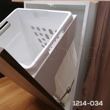 Cesto sencillo p/ropa Cerrajes "Laundry-Swing" W=450mm Blanco 48L abatible