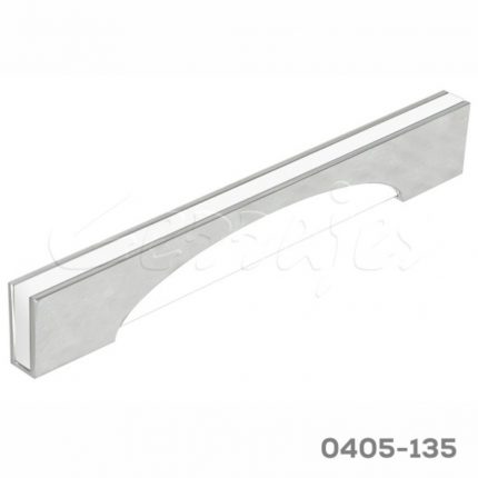 Jaladera Aluminio cc 192 mm L=222 mm 4631 Z71 Cromo con blancoTornillo M4x25mm