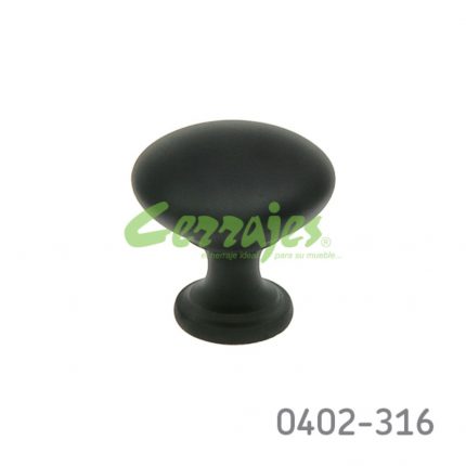 Botón Zamak Ø=31 mm 4005 Z91 Negro mate Tornillo M4x25mm