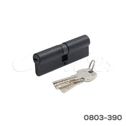 Cilindro de latón llave de puntos llave/llave L=90 mm Negro mate