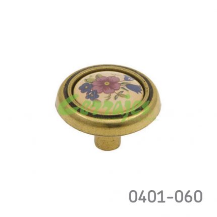 Botón Zamak / Cerámica Ø=32 mm 5044 Z58 Metálico / Cerámica grabada Tornillo #8-32X1"