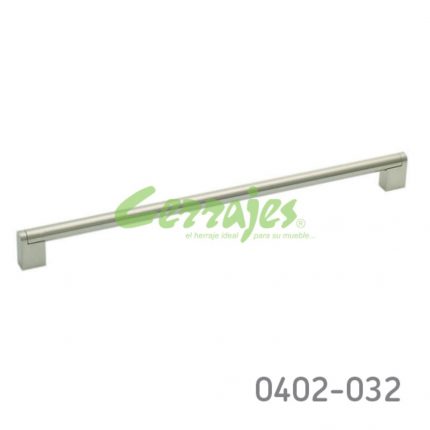 Jaladera Hierro (Acero) cc 359 mm L=387 mm 4185 H14 Niquel cepillado Tornillo M4Xx48mm