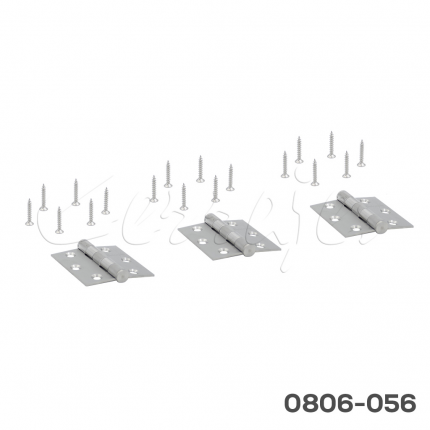 Bisagra de libro inoxidable 63,5x63,5x2,0 mm (2,5"x2,5") sin baleros, 3 bisagras con tornillos