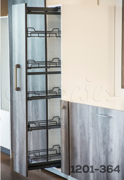 Columna extraíble "Roma" alambre grafito H=1910 a 2210mm con cierre suave W=300mm