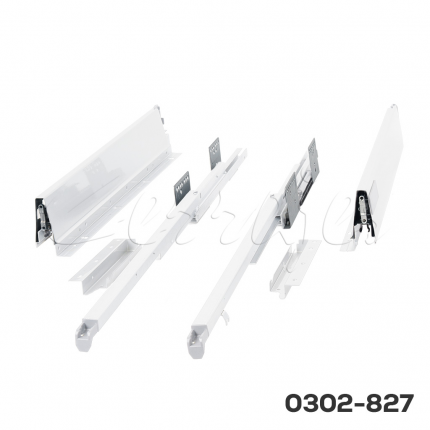 Corredera cajón cacerolero Cerrajes "Stetik" L=500mm plata 50kg Cierre suave riel rectangular