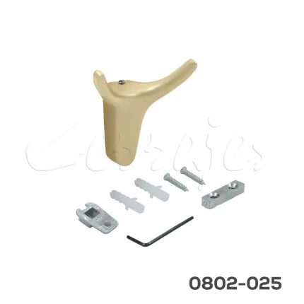 Gancho doble perchero chico H=65mm, W=60mm, D=35mm Oro Cepillado