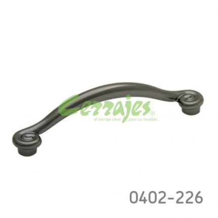 Jaladera Zamak cc 128 mm L=147 mm 4236 Z37 Niquel negro mate Tornillo #8 - 32X1"