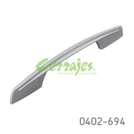 Jaladera Zamak cc 128 mm L=191 mm 4456 Z23 Niquel mate Tornillo M4x25mm