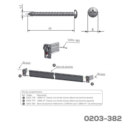 Tornillo gripper Ø4.2x5 mm cabeza plana para LIBRA H=7