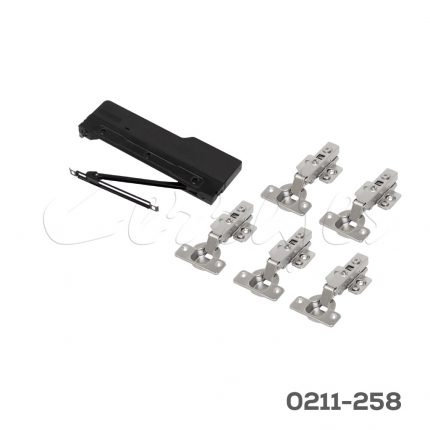 Sistema de apertura y cierre suave mecánico Cerrajes "2en1" Negro H<2400mm <20Kg c/5 bisagras libres