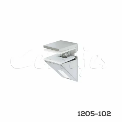 Ménsula p/repisa de cristal Italiana Ferramenta "Kalabrone Mini" esp.5-10mm entrepaño 150mm Cap:6Kg