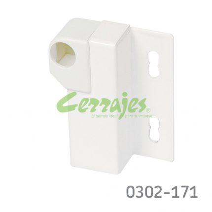 Soporte posterior derecho para segundo riel lateralCerrajes "TrioMax T6" H=64mm blanco RAL9010