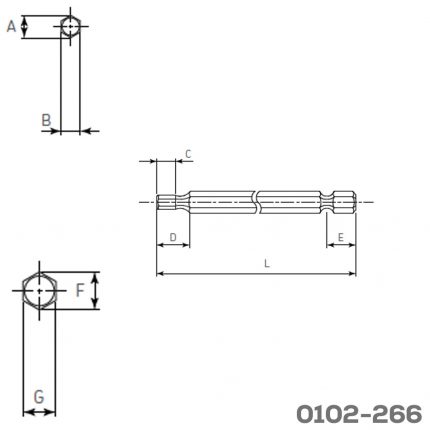 Punta para destornillador Hex M4  Cerrajes Acero S2 L=51mm
