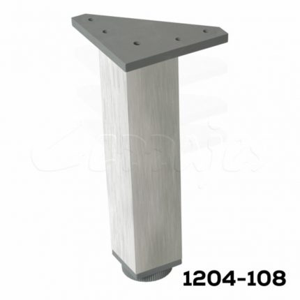 Pata cuadrada alum. cepillado 40x40 mm H=180 mm para mueble