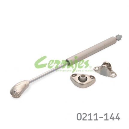 Pistón Italiana Ferramenta "Kraby Compact" L=244mm beige 100N con enganche y tornillos