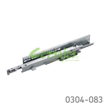 Corredera bajo montaje Salice "Única" L=450mm Zincada Extensión tot. Cierre suave/automática (Push)