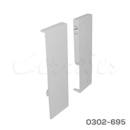 Soporte frontal plástico para cajón interno Cerrajes "Ritma Cube" H=204mm plata RAL9006