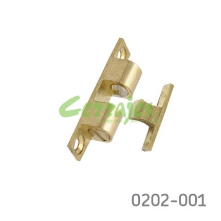 Resbalón doble bola para puerta de gabinete Cerrajes Latón pulido L=40mm Empaque por docena