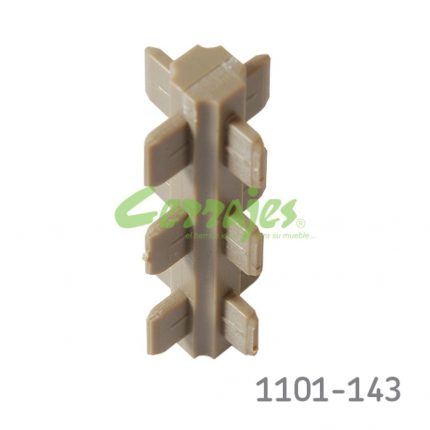 Conector café cuatro lados para panel plastico