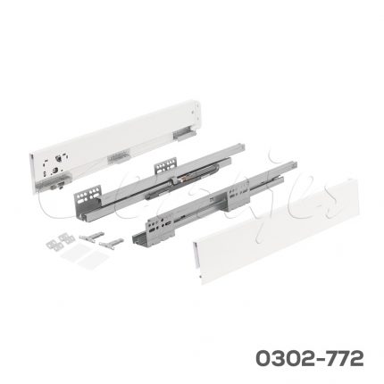Corredera doble pared Cerrajes "Stetik Slim"  H=88mm L=400mm epóxica blanca cierre suave