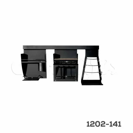 juego de colgantes para cocina Cerrajes W=800mm lámina de acero epóxico Negro a muro