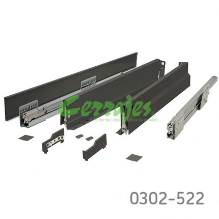 Jgo. Nova-Pro Classic metalico 500 mm para 40 kg H=89 w=1150 mm con cierre suave con cajon int F8