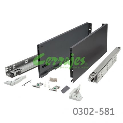 Jgo.Vionaro grafito 500 mm para 40 kg con cierre suave h=185