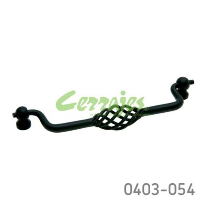 Jaladera Hierro (Acero) cc 160 mm L=184 mm 3036 H91 Negro mate Tornillo #8 - 32X1"