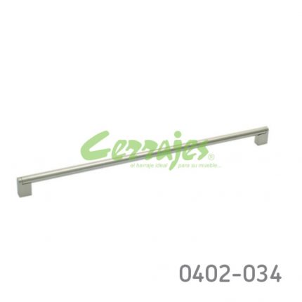 Jaladera Hierro (Acero) cc 482 mm L=510 mm 4187 H14 Niquel cepillado Tornillo M4Xx48mm