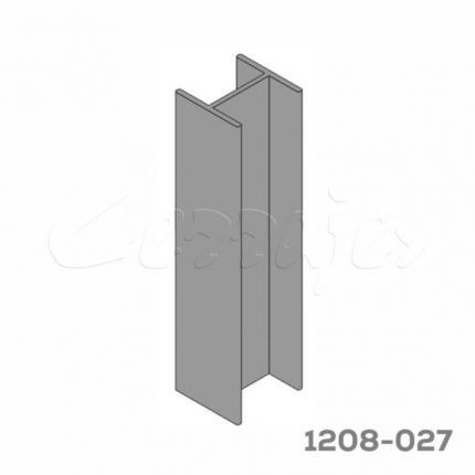 Conector lineal para zoclo aluminio 180° Cerrajes H=150mm Aluminio Anodizado Negro mate