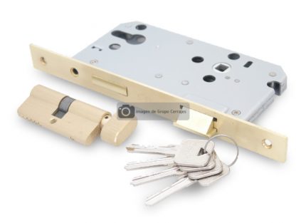 Mec de embutir para cerradura 85X60 Llave/Mariposa Dorado