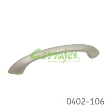 Jaladera Zamak cc 128 mm L=168 mm 4102 Z23 Niquel mate Tornillo #8 - 32X1"