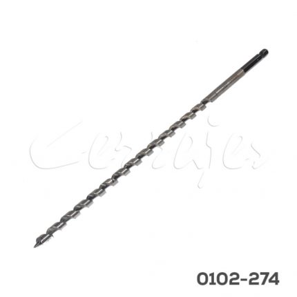 Broca helicoidal p/madera Cerrajes Ø=5/16" (8mm) L=13" (330mm) vástago Hex-1/4" (6mm) SAE-1045