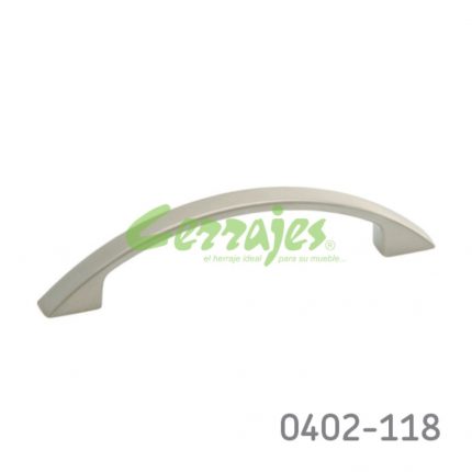 Jaladera Zamak cc 96 mm L=123 mm 4110 Z23 Niquel mate Tornillo M4x25mm
