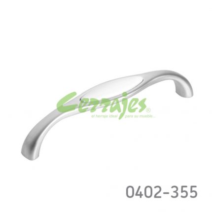 Jaladera Zamak / Cerámica cc 128 mm L=139 mm 4352 Z50 Acabado metálico con cerámica Tornillo M4x25mm