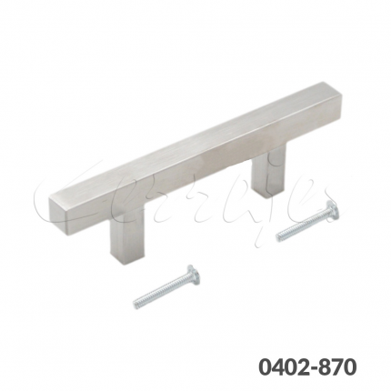 Jaladera barra cuadrada hueca Acero Inoxidable cc 160mm L=220mm 4723 I14 cepillado Tornillo #8-32X1"