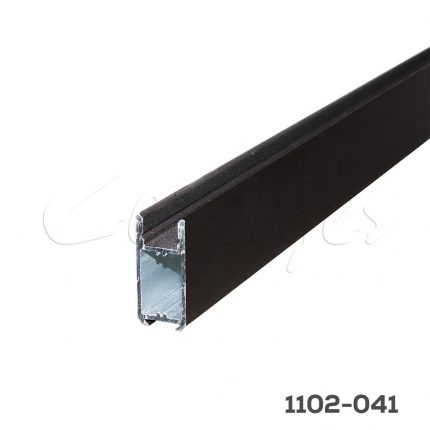 Perfil rectangular colgador para armario con cavidad para iluminación LED  de 3m Bronce mate