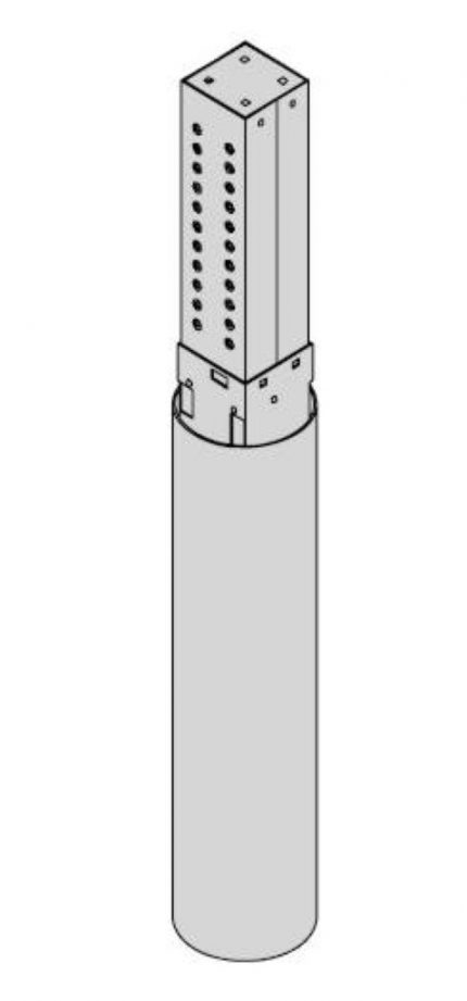 Columna altura ajustable h 620 - 820 mm aluminio