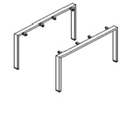 Base doble MILO L=1200 mm h=705 mm alum. 2 pz