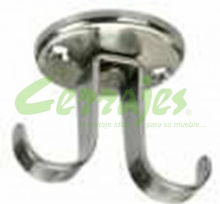 GANCHO PERCHERO DOBLE SUJECION SUPERIOR 39 MM LARGO