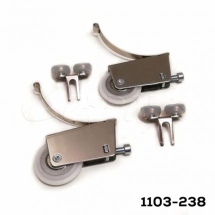 Jgo de Carretillas sencillas y Guías para 1 puerta Struttura, con tornillos de instalación