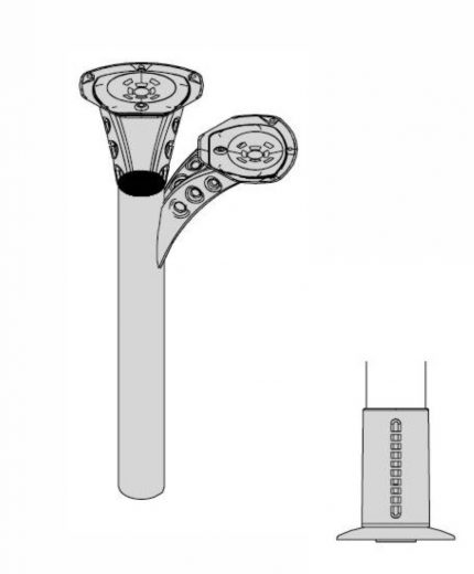 Pata galatea 2 vias 90º d 60 h 690 mm tipo b alum