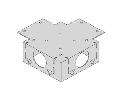 Conector 2 vias a 90 º aluminio