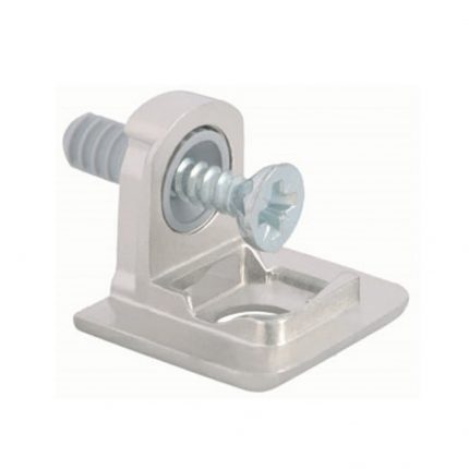 Ménsula de soporte para entrepaño Italiana Ferramenta "Poker" p/panel 18mm niquelado c/taquete 5mm